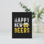 Happy New Beers Party Postkarte (Stehend Vorderseite)