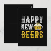 Happy New Beers Party Postkarte (Vorne/Hinten)