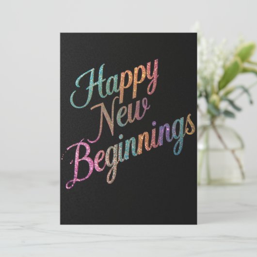 Happy new beginnings 2026 card (Stehend Vorderseite)
