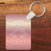Happy New Home Card - Pink Gradient Schlüsselanhänger (Rückseite)