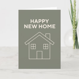 Happy New Home Card - Warm eucalyptus Karte