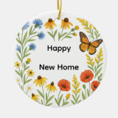Happy New Home Floral  Keramik Ornament (Vorne)