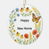 Happy New Home Floral  Keramik Ornament (Links)