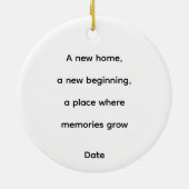 Happy New Home Floral  Keramik Ornament (Hinten)