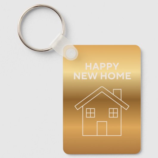 Happy New Home - Gold Gradient background Schlüsselanhänger (Vorderseite)