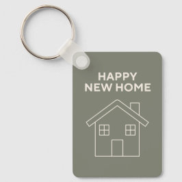 Happy New Home Key Ring - Warm eucalyptus Schlüsselanhänger