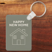 Happy New Home Key Ring - Warm eucalyptus Schlüsselanhänger (Rückseite)