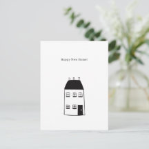 Happy New Home Quote House Illustration Card