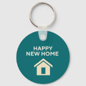 Happy New Home x Teal  Schlüsselanhänger (Rückseite)