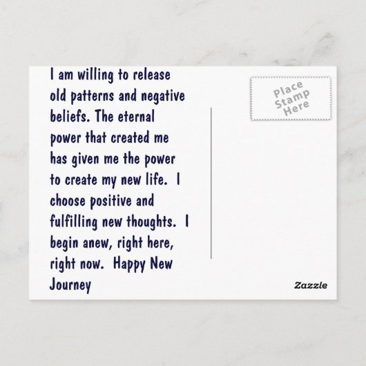 Happy New Journey Affirmation Postkarte (Rückseite)