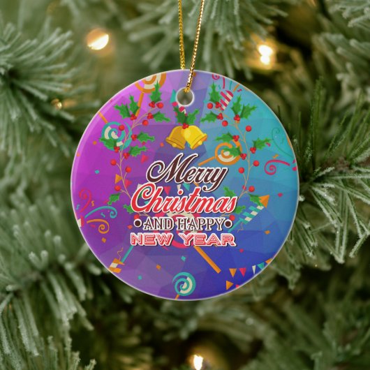 Happy New Near Keramik Ornament (Baum)