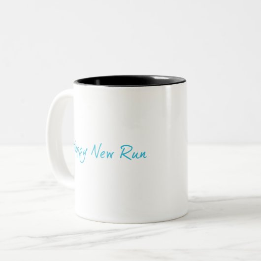 Happy New Run Zweifarbige Tasse (Vorderseite Links)