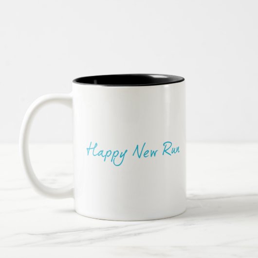 Happy New Run Zweifarbige Tasse (Links)