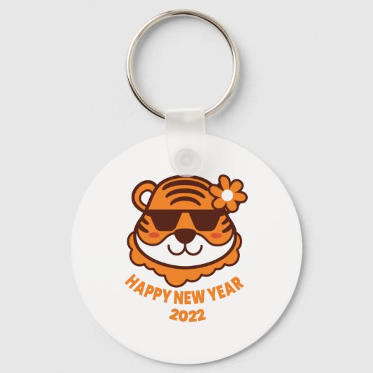 Happy New Tiger Year Schlüsselanhänger (Vorderseite)