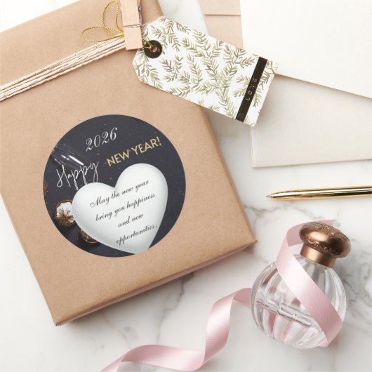 Happy New Year2026 Runder Aufkleber (Schenken)