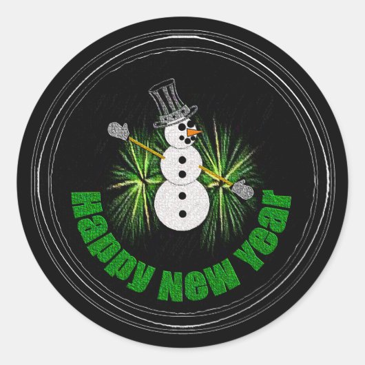 Happy New Year 1 Sticker (Vorderseite)