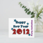 Happy New Year 2012 Party Einladung Template (Stehend Vorderseite)