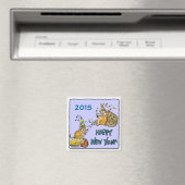Happy New Year 2015 Chipmunks Cartoon Magnet (In Situ (Geschirrspüler))