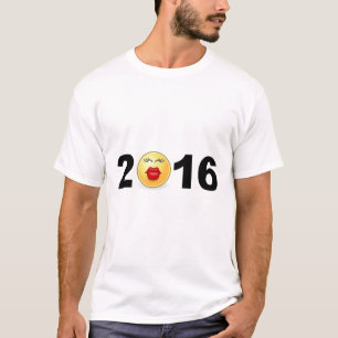 Happy New Year 2016 Funny Sweet Kiss Number T-Shirt