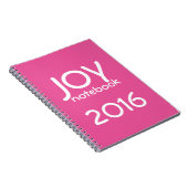Happy New Year 2016 JOY Notebook Pink White Notizblock (Rechte Seite)