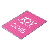 Happy New Year 2016 JOY Notebook Pink White Notizblock (Linke Seite)