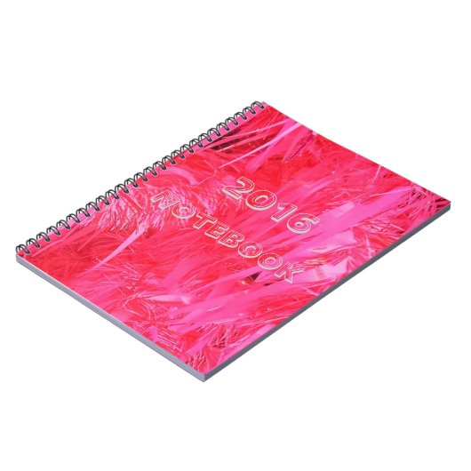 Happy New Year 2016 Notebook Shiny Pink Glitzer Notizblock (Linke Seite)