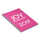 Happy New Year 2017 JOY Notebook Pink White Notizblock (Rechte Seite)