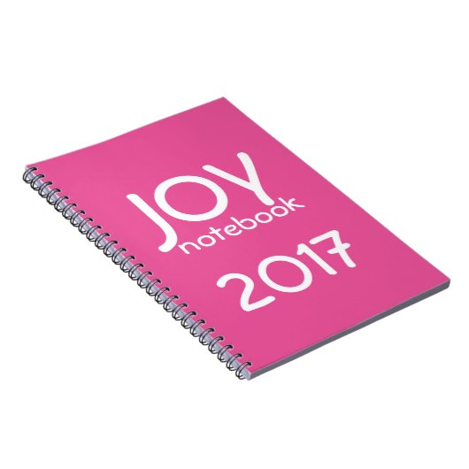 Happy New Year 2017 JOY Notebook Pink White Notizblock (Rechte Seite)