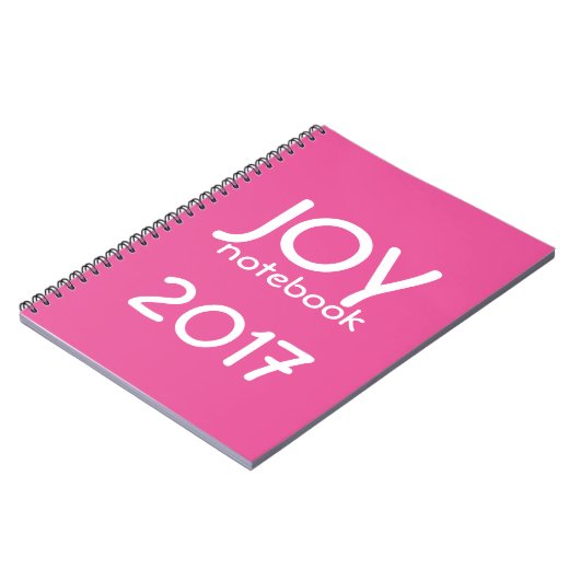 Happy New Year 2017 JOY Notebook Pink White Notizblock (Linke Seite)