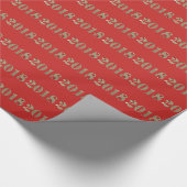 Happy New Year 2018 Red and Gold Numbers Chic Geschenkpapier (Ecke)