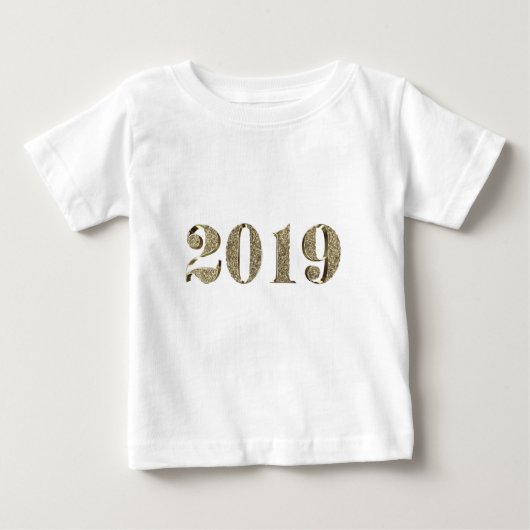 Happy New Year 2019 Elegant Gold Look Typografie Baby T-shirt (Vorderseite)