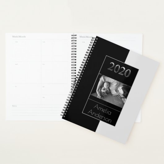 Happy New Year 2020 Black and Silver Gray Elegant Planer (Anzeige)