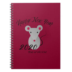 Happy New Year 2020 Year of the Rat Notizblock