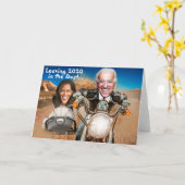 Happy New Year 2021, Biden & Harris Bikers Karte (Gelbe Blume)