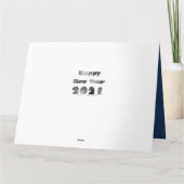 Happy New Year 2021 Elegant Chic Silver Blue Karte (Rückseite)