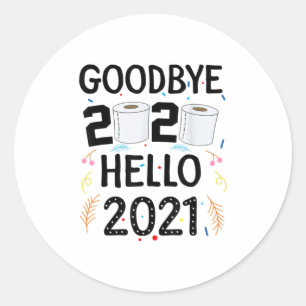 Happy New Year 2021 Hallo Eve Goodbye 2 Runder Aufkleber