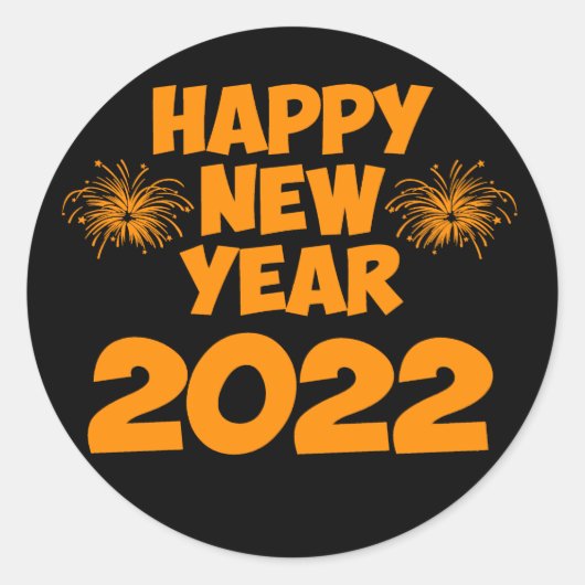 Happy New Year 2022 Classic Round Aufkleber (Vorderseite)