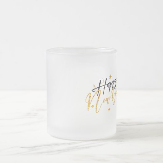 Happy New Year 2022 Design mit Geschliffenem Brief Mattglastasse (Mittel)