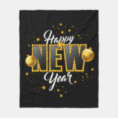 Happy New Year 2022 Design mit Light Bulb Letter Fleecedecke (Vorderseite)