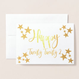 Happy New Year 2022 Stars Foil Card Folienkarte