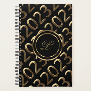 Happy New Year 2023 Black and Gold Look Elegant Planer