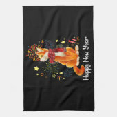 Happy New Year 2023 Funny Happy Meow Year Cat Lieb Geschirrtuch (Vertikal)