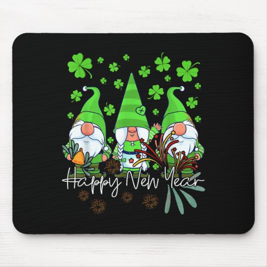 Happy New Year 2023 Gnomes Irish Patrick Day Famil Mousepad (Vorne)