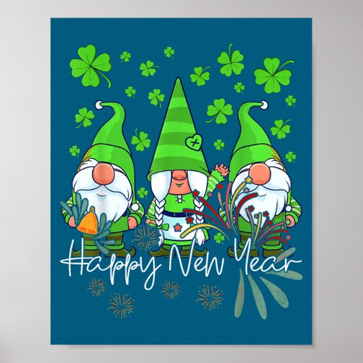 Happy New Year 2023 Gnomes Irish Patrick Day Famil Poster (Vorne)