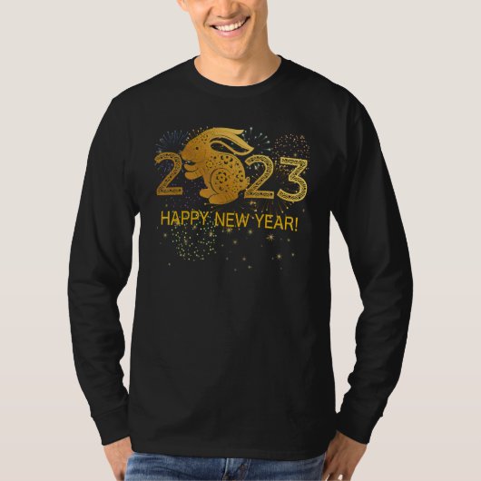 Happy New Year 2023 Happy Rabbit New Year T-Shirt (Vorderseite)
