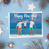 Happy New Year 2023 Modern White Script over Foto Postkarte