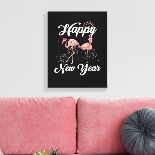 Happy New Year 2023 Outfit for Flamingo Lover New Leinwanddruck (Insitu (Wohnzimmer))