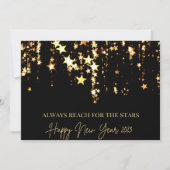 Happy New Year 2023 Reach für die Sterne Schwarzes Einladung (Vorderseite)