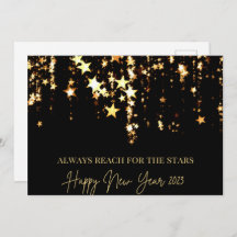 Happy New Year 2023 Reach für die Sterne Schwarzes