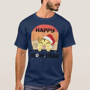 happy new year 2023 with funny cat  T-Shirt